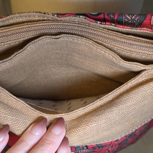 Sakroots Red and Tan Floral Tote Bag - Picture 6 of 13